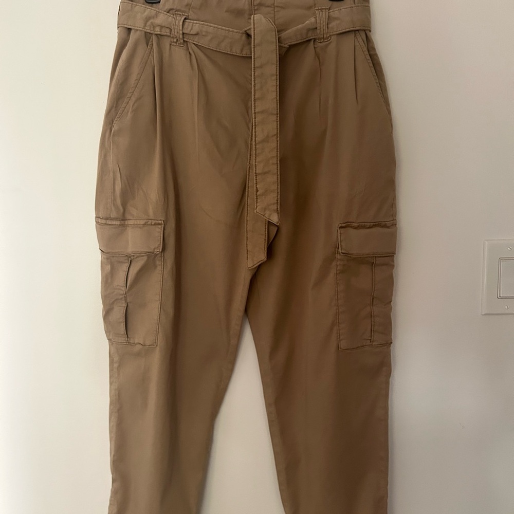 Beige Tapered Ankle High Rise Pants - Picture 10 of 15